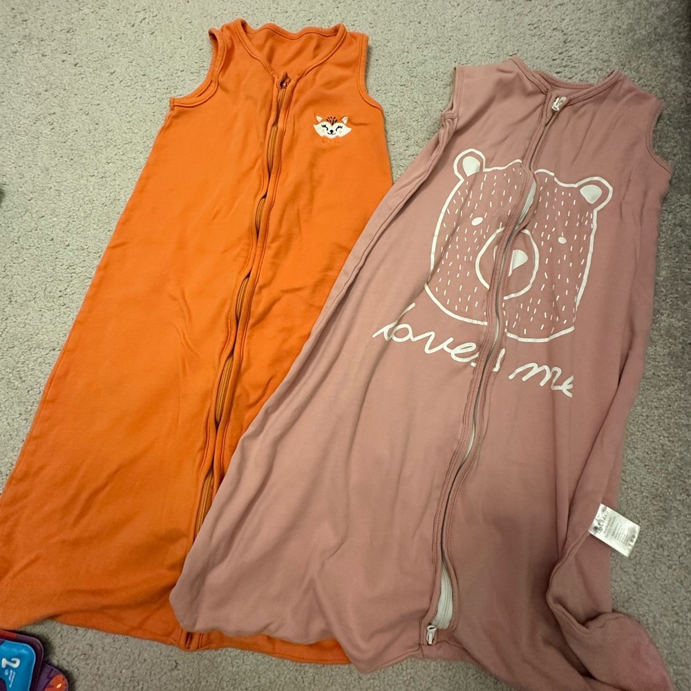 Orange and Pink Baby Sleep Sacks